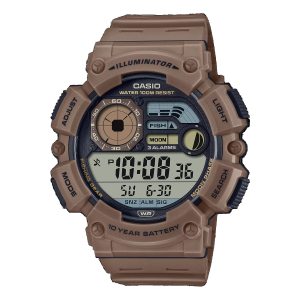 RELÓGIO CASIO DIGITAL FASE DA LUA NÍVEL DE PESCA WS-1500H-5AVDF MARROM
