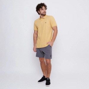 CAMISA POLO QUIKSILVER EMBROIDERY PIQUET MOSTARDA