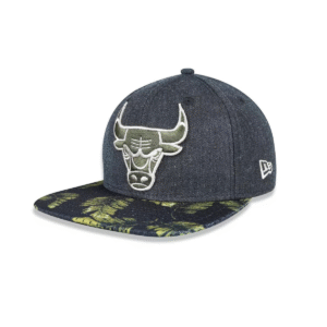 BONÉ CHICAGO BULLS PALM MESH VISOR 950 OF SNAPBACK ABA RETA CINZA